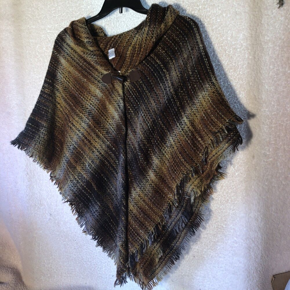 Womans One Size Multi Color Toggle Shawl - Picture 1 of 4